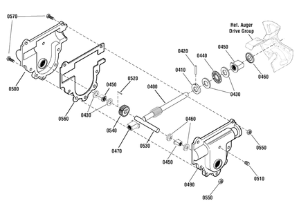 Gear Case Assembly (1752178) Diagram and Parts List for 1696052-CH61900 2011 Briggs and Stratton Snow Blower